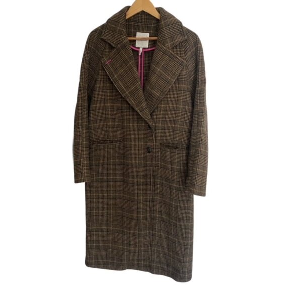Avec Les Filles Double Face Plaid Wool Blend Jacket Small - Picture 2 of 6